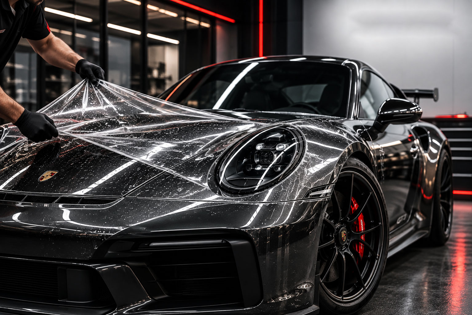 Blue Porsche 718 Cayman GT4 RS protected with LLumar paint protection film
